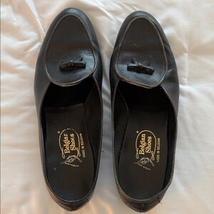 Black Leather Flats